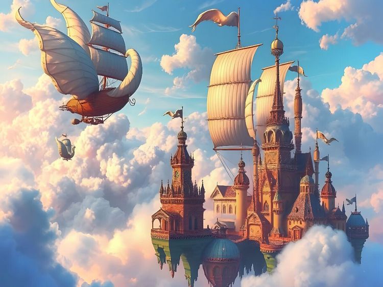 Produktbild: CALVENDO Puzzle Himmelskarawane | 1000 Teile Lege-Gr&ouml;&szlig;e 64x48cm Foto-Puzzle f&uuml;r gl&uuml;ckliche Stunden
