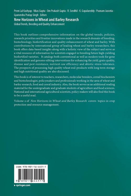 Produktbild: New Horizons in Wheat and Barley Research