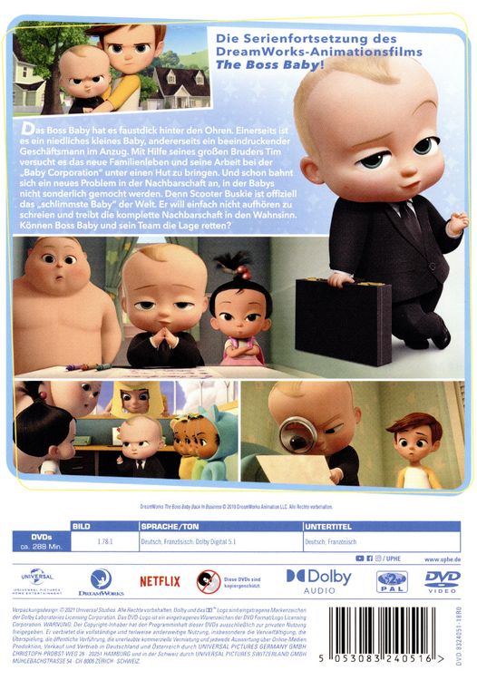 Produktbild: The Boss Baby - Wieder im Gesch&auml;ft, Staffel 1 [2 DVDs]