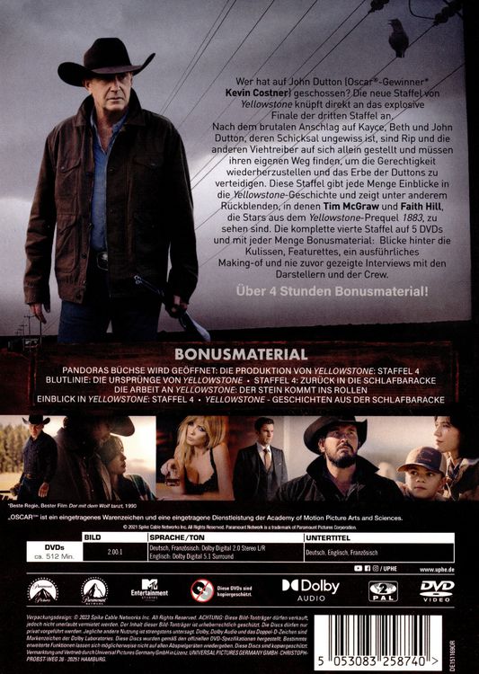 Produktbild: Yellowstone - Staffel 4 [5 DVDs]