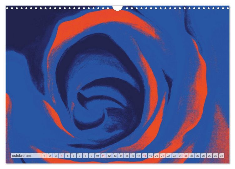 Produktbild: Roses peintes (Calendrier mural 2026 DIN A3 vertical), CALVENDO calendrier mensuel