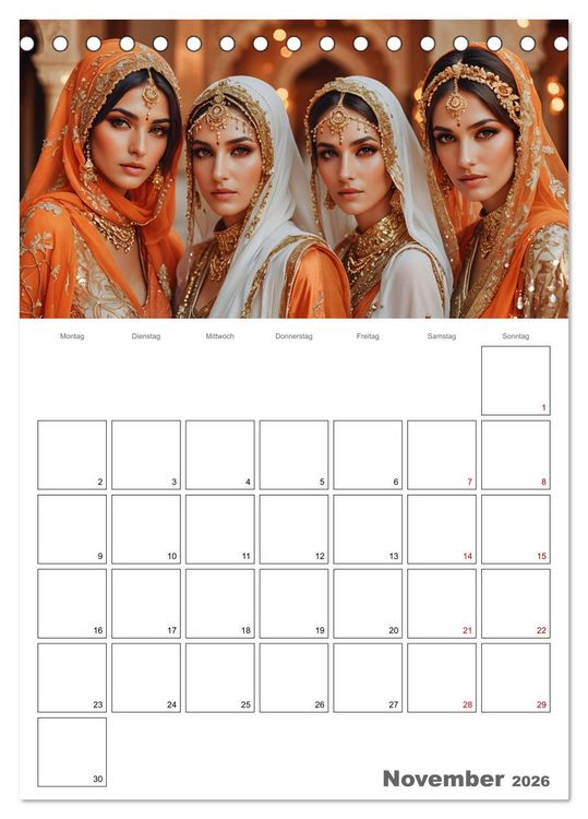 Produktbild: Frauen des Sultans (Tischkalender 2026 DIN A5 hoch), CALVENDO Monatskalender