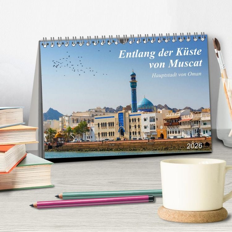 Produktbild: Entlang der K&uuml;ste von Muscat (Tischkalender 2026 DIN A5 quer), CALVENDO Monatskalender