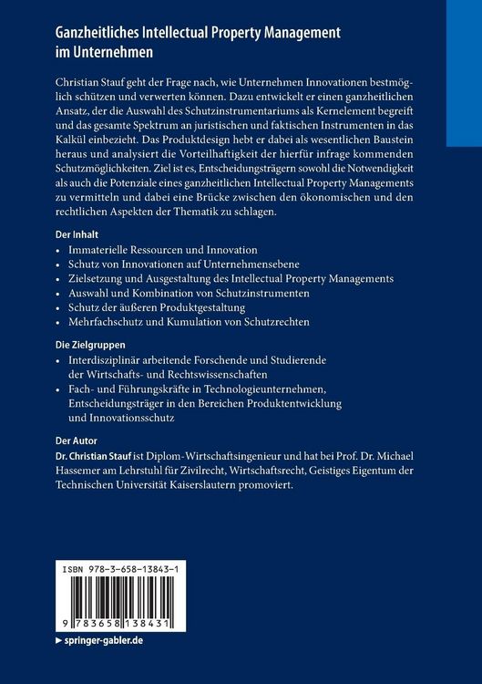 Produktbild: Ganzheitliches Intellectual Property Management im Unternehmen