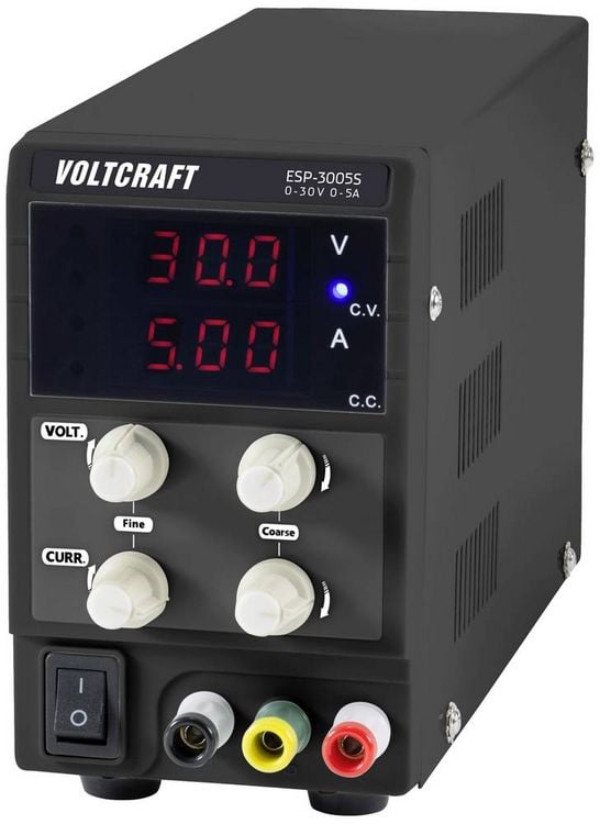 Produktbild: VOLTCRAFT ESP-3005S Labornetzger&auml;t, einstellbar 0 - 30 0 - 5 A 150 W Steckanschluss 4 mm schmale Bauform Anzahl Ausg&auml;nge 1 x