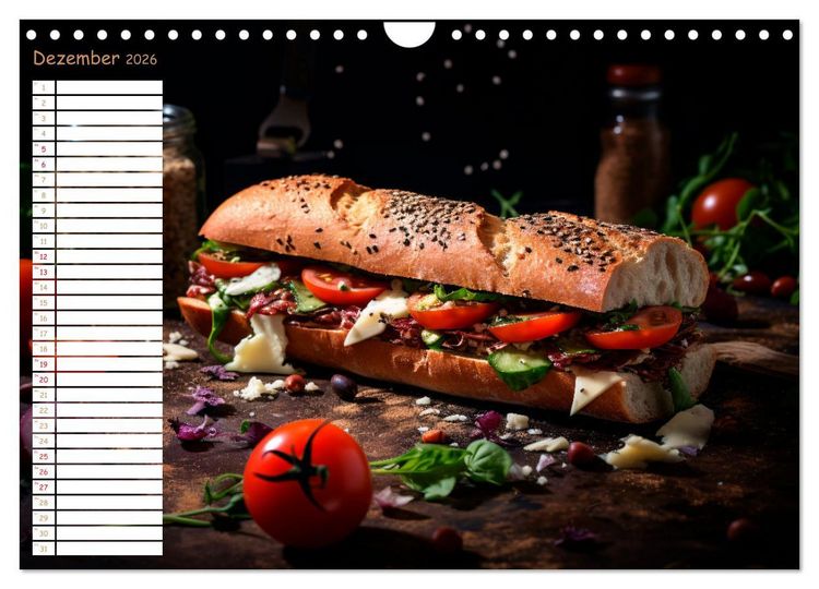 Produktbild: Fastfood &Auml;sthetik (Wandkalender 2026 DIN A4 quer), CALVENDO Monatskalender