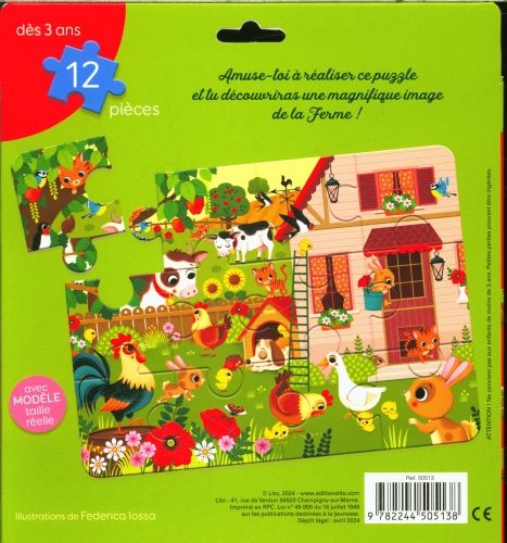 Produktbild: A la ferme : puzzle 24 pi&egrave;ces : d&egrave;s 3 ans