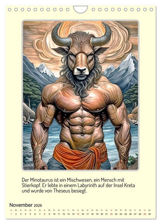 Produktbild: Mythologische Gestalten der griechischen Antike (Wandkalender 2026 DIN A4 hoch), CALVENDO Monatskalender