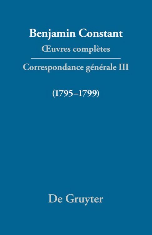 Produktbild: Correspondance 1795&ndash;1799
