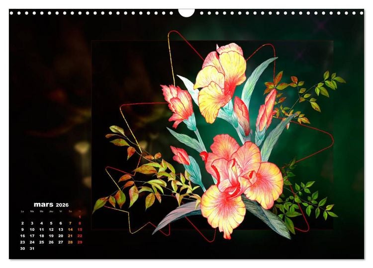 Produktbild: Images d'art Ikebana (Calendrier mural 2026 DIN A3 vertical), CALVENDO calendrier mensuel