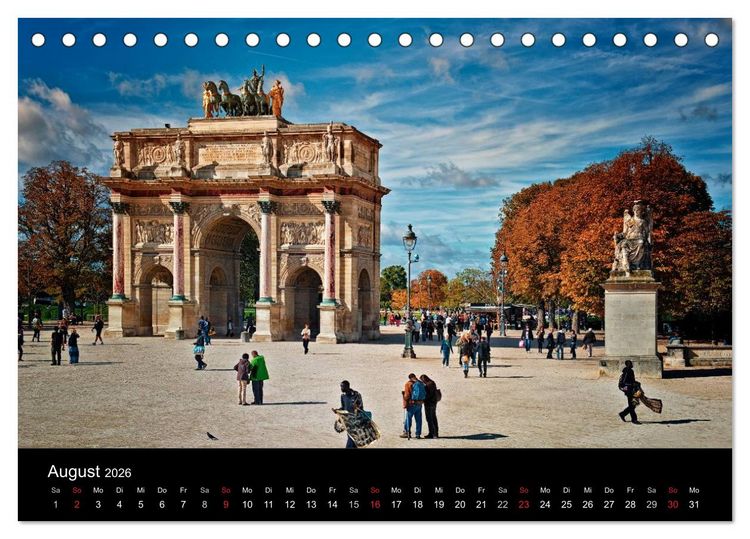 Produktbild: Paris - Impressionen einer Weltstadt (Tischkalender 2026 DIN A5 quer), CALVENDO Monatskalender