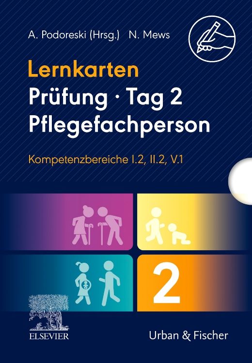 Produktbild: Lernkarten Pr&uuml;fung &ndash; Tag 2, Pflegefachperson, Kompetenzbereiche I.2, II.2, V.1
