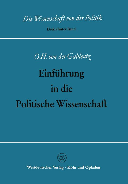 Produktbild: Einf&uuml;hrung in die Politische Wissenschaft