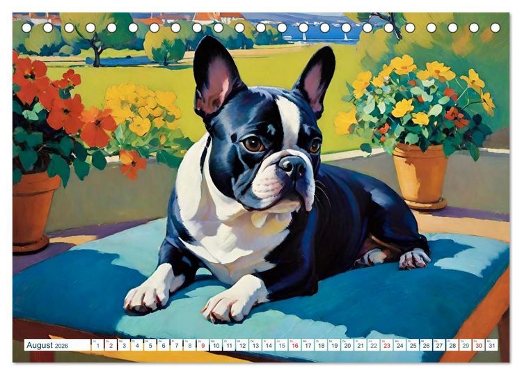 Produktbild: Frenchies (Tischkalender 2026 DIN A5 quer), CALVENDO Monatskalender