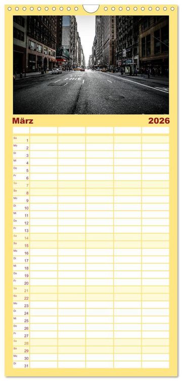 Produktbild: Familienplaner 2026 - New York feeling mit 5 Spalten (Wandkalender, 21 x 45 cm) CALVENDO