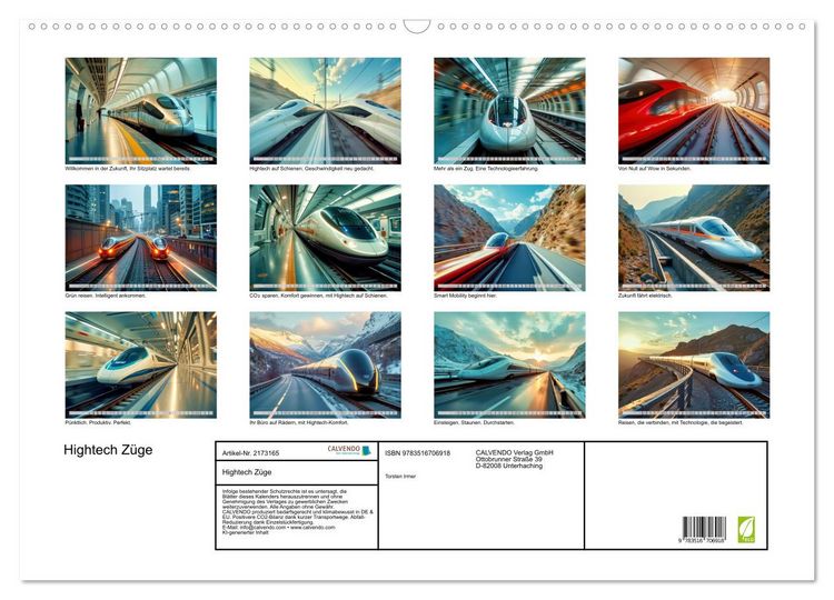 Produktbild: Hightech Z&uuml;ge (Wandkalender 2026 DIN A2 quer), CALVENDO Monatskalender