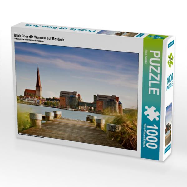 Produktbild: CALVENDO Puzzle Blick &uuml;ber die Warnow auf Rostock 1000 Teile Lege-Gr&ouml;&szlig;e 64 x 48 cm Foto-Puzzle Bild von Rico K&ouml;dder