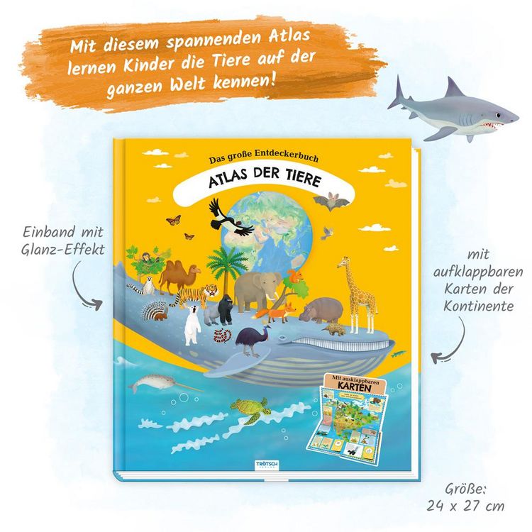 Produktbild: Tr&ouml;tsch Kinderatlas Das gro&szlig;e Entdeckerbuch Atlas der Tiere