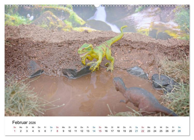 Produktbild: Faszination Urzeit - wenn Spielzeugdinos zum Leben erwachen (Wandkalender 2026 DIN A2 quer), CALVENDO Monatskalender