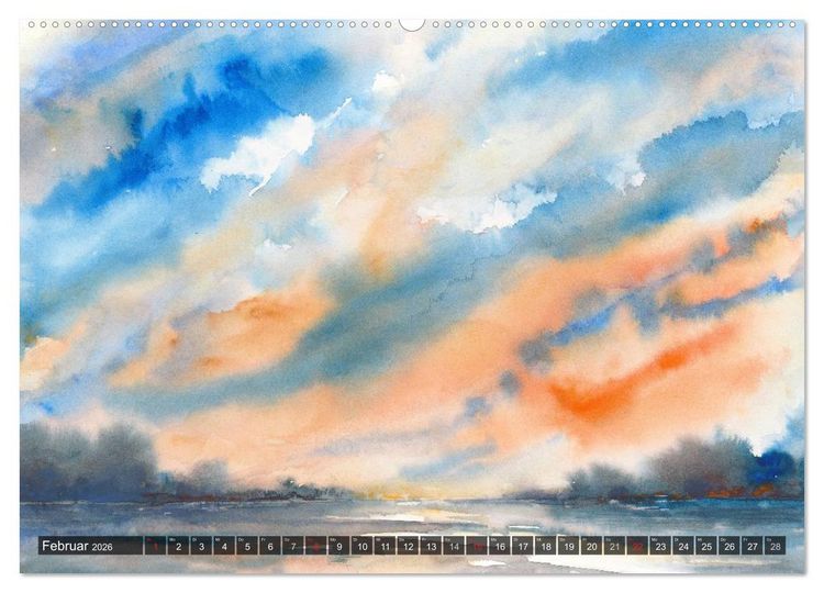 Produktbild: Landschaft in Aquarell (hochwertiger Premium Wandkalender 2026 DIN A2 quer), Kunstdruck in Hochglanz