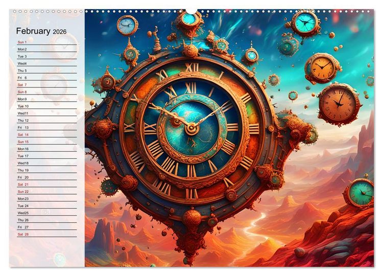 Produktbild: The abstract world of timepiece (High Quality Premium Wall Calendar 2026 DIN A2 landscape),CALVENDO 12 Month Wall Calendar