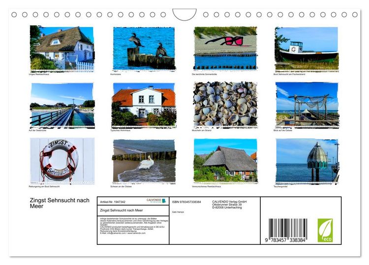 Produktbild: Zingst Sehnsucht nach Meer (Wandkalender 2026 DIN A4 quer), CALVENDO Monatskalender
