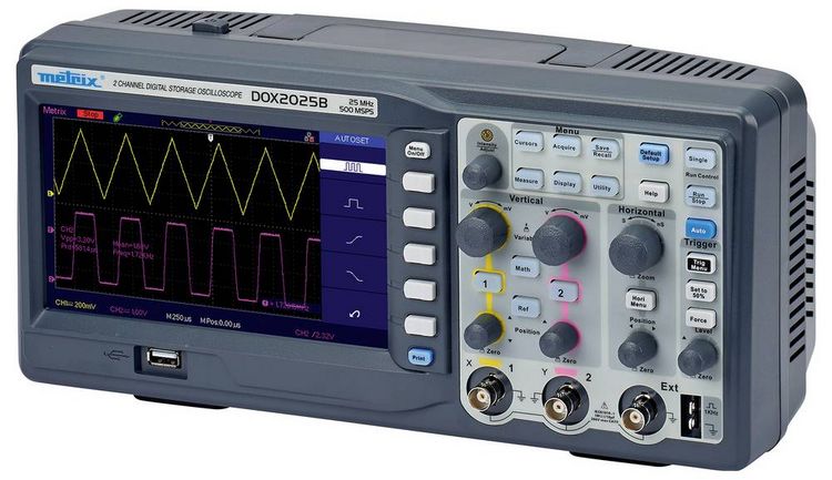 Produktbild: Metrix DOX 2025B Digital-Oszilloskop 20 MHz 2-Kanal 500 MSa/s 32 kpts 8 Bit Digital-Speicher (DSO) 1 St.