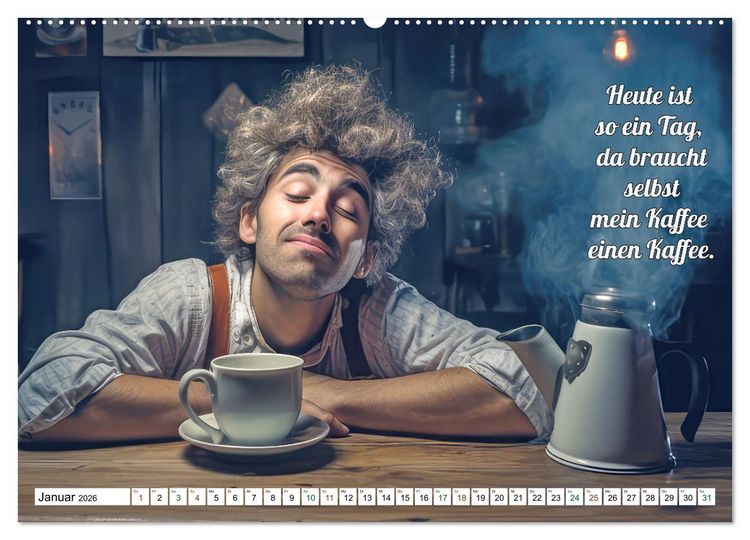 Produktbild: Spr&uuml;che mit Humor - KI-Bilder (Wandkalender 2026 DIN A2 quer), CALVENDO Monatskalender
