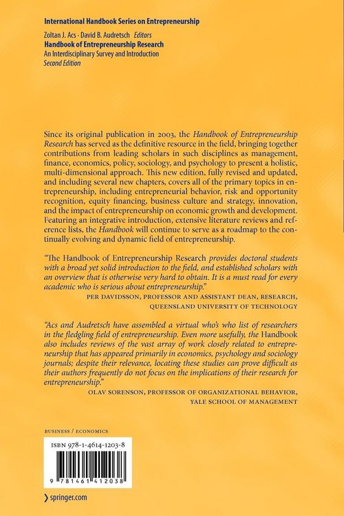 Produktbild: Handbook of Entrepreneurship Research
