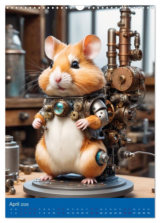 Produktbild: Roboter-Hamster - niedliche kleine Roboter (Wandkalender 2026 DIN A3 hoch), CALVENDO Monatskalender