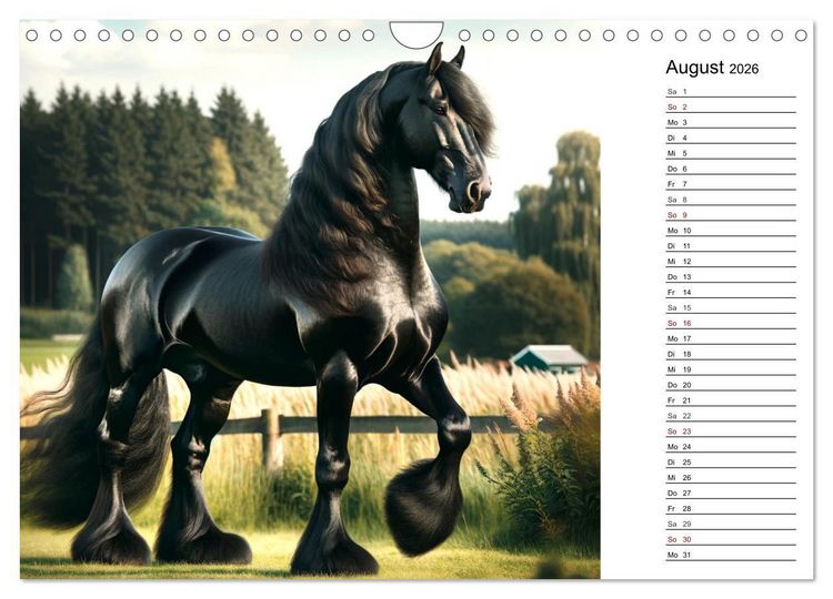 Produktbild: Kaltbl&uuml;ter - Die majest&auml;tische Kraft und Sch&ouml;nheit der Kaltblutpferde (Wandkalender 2026 DIN A4 quer), CALVENDO Monatskalender