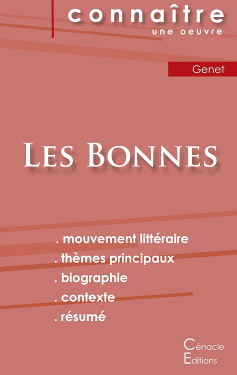 Produktbild: Fiche de lecture Les Bonnes de Jean Genet (analyse litt&eacute;raire de r&eacute;f&eacute;rence et r&eacute;sum&eacute; complet)
