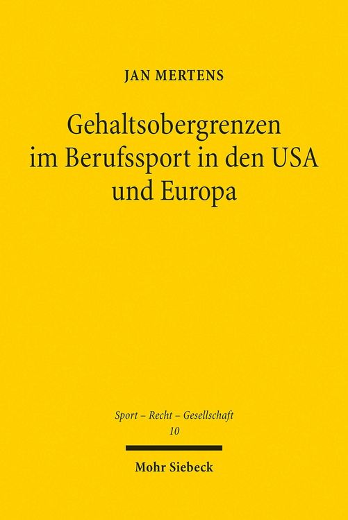 Produktbild: Gehaltsobergrenzen im Berufssport in den USA und Europa