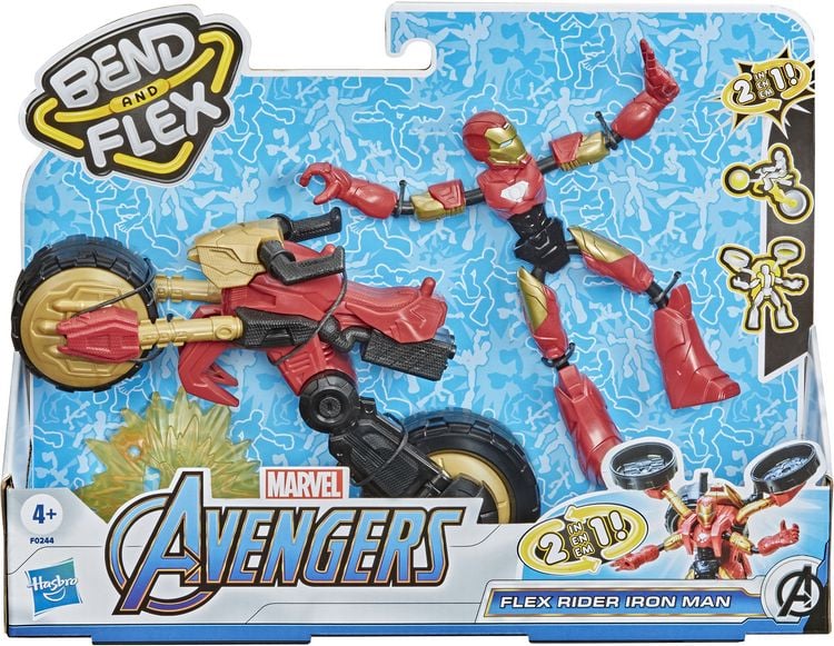 Produktbild: Hasbro F02445L0 - Marvel Avengers Bend and Flex, Flex Rider Iron Man Action-Figur, 15 cm gro&szlig;e biegbare Figur