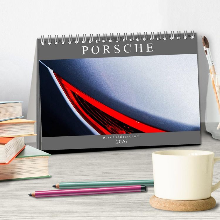 Produktbild: Porsche - pure Leidenschaft (Tischkalender 2026 DIN A5 quer), CALVENDO Monatskalender