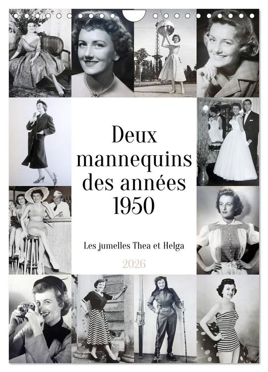 Produktbild: Deux mannequins des ann&eacute;es 1950 - Les jumelles Thea et Helga (Calendrier mural 2026 DIN A4 horizontal), CALVENDO calendrier mensuel