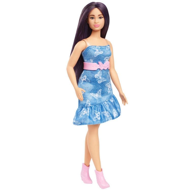 Produktbild: Barbie Fashionista Puppe im Denimkleid mit Schmetterlingsaufdruck