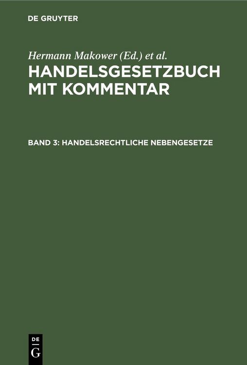 Produktbild: Handelsrechtliche Nebengesetze