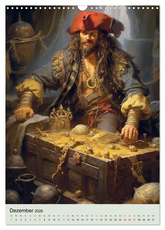 Produktbild: Piraten-Fantasy. Wilde Seer&auml;uber-Romantik im Mittelalter (Wandkalender 2026 DIN A3 hoch), CALVENDO Monatskalender