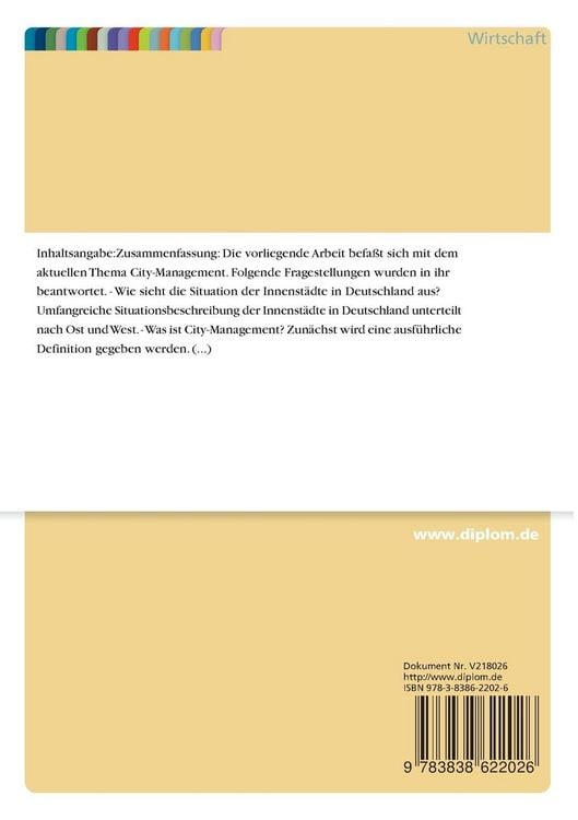 Produktbild: City-Management in Deutschland