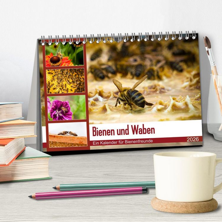 Produktbild: Bienen und Waben (Tischkalender 2026 DIN A5 quer), CALVENDO Monatskalender