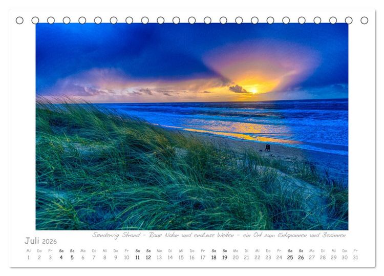 Produktbild: Sehnsucht Westj&uuml;tland (Tischkalender 2026 DIN A5 quer), CALVENDO Monatskalender