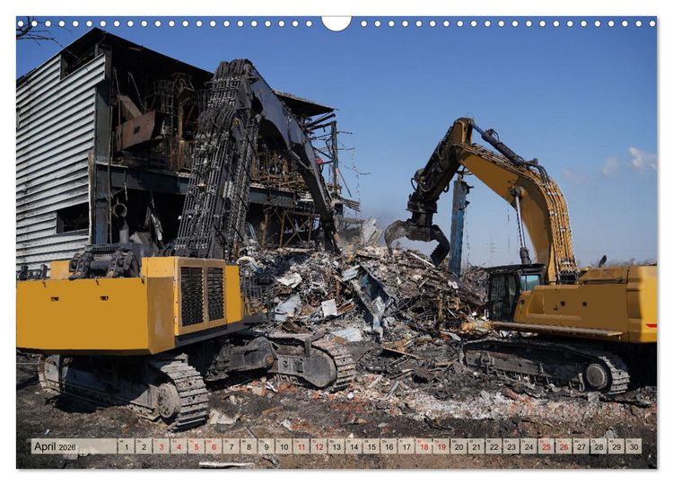 Produktbild: Bagger im Einsatz (Wandkalender 2026 DIN A3 quer), CALVENDO Monatskalender