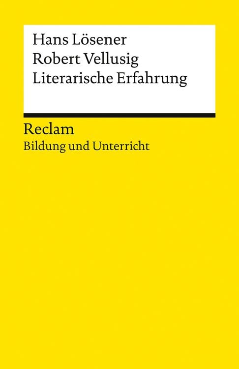 Produktbild: Literarische Erfahrung. Reclam Bildung und Unterricht