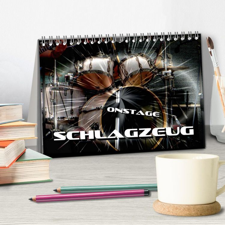 Produktbild: Schlagzeug onstage (Tischkalender 2026 DIN A5 quer), CALVENDO Monatskalender