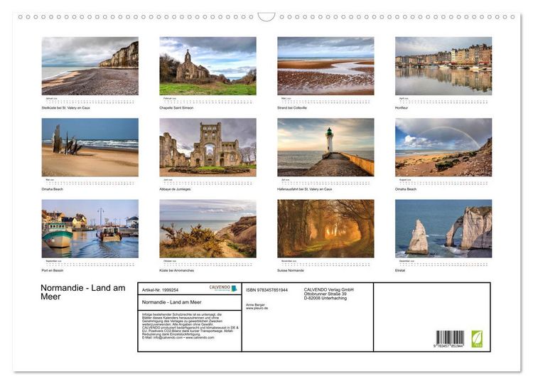 Produktbild: Normandie - Land am Meer (Wandkalender 2026 DIN A2 quer), CALVENDO Monatskalender
