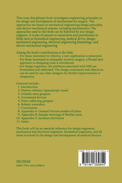 Produktbild: Engineering Approaches to Mechanical and Robotic Design for Minimally Invasive Surgery (MIS)