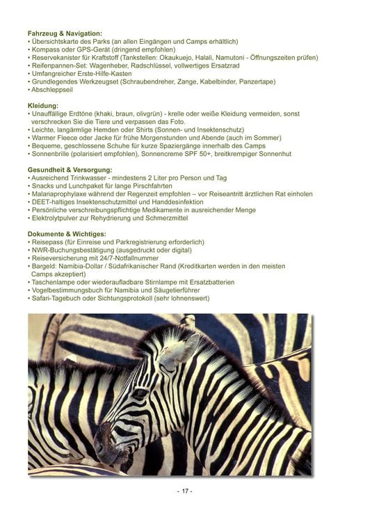 Produktbild: ETOSHA KARTE mit Fotogalerie