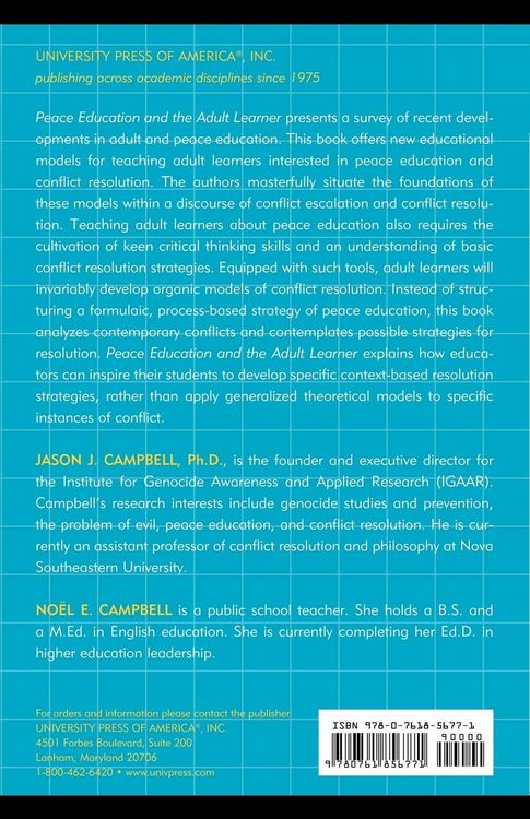 Produktbild: Peace Education and the Adult Learner