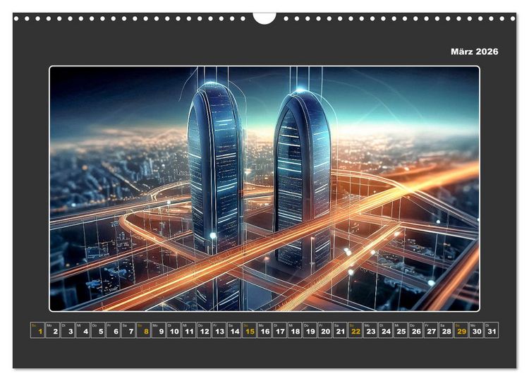Produktbild: Zukunftsvision Megacity (Wandkalender 2026 DIN A3 quer), CALVENDO Monatskalender